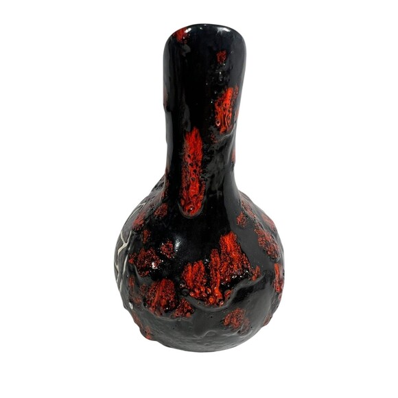 Native American Pueblo Pottery Wedding Vase Signed 7” Black Red Clay - Picture 5 of 9